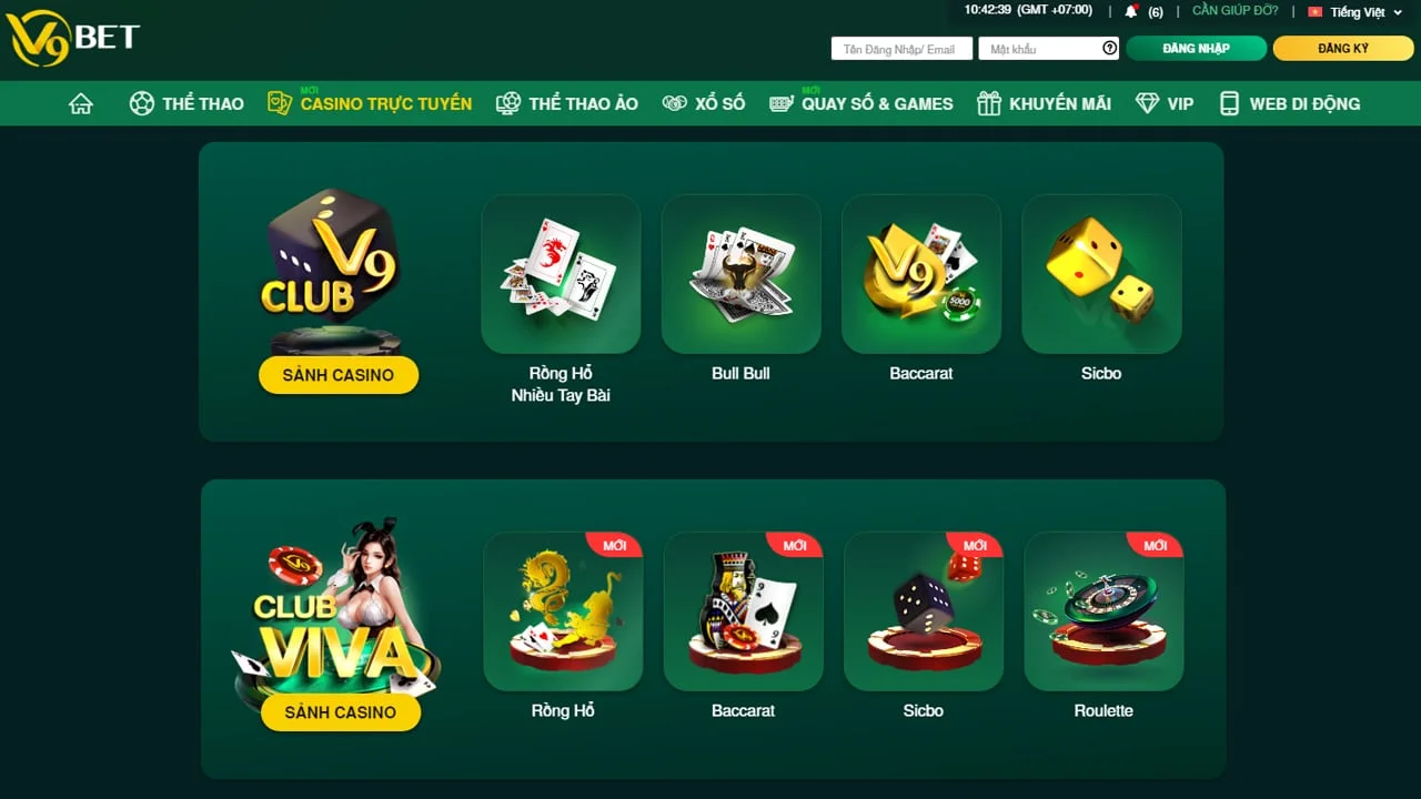 Live Casino và các trò chơi khác