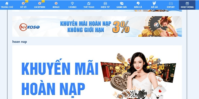 Khuyến mãi hoàn nạp tặng vốn liên tục